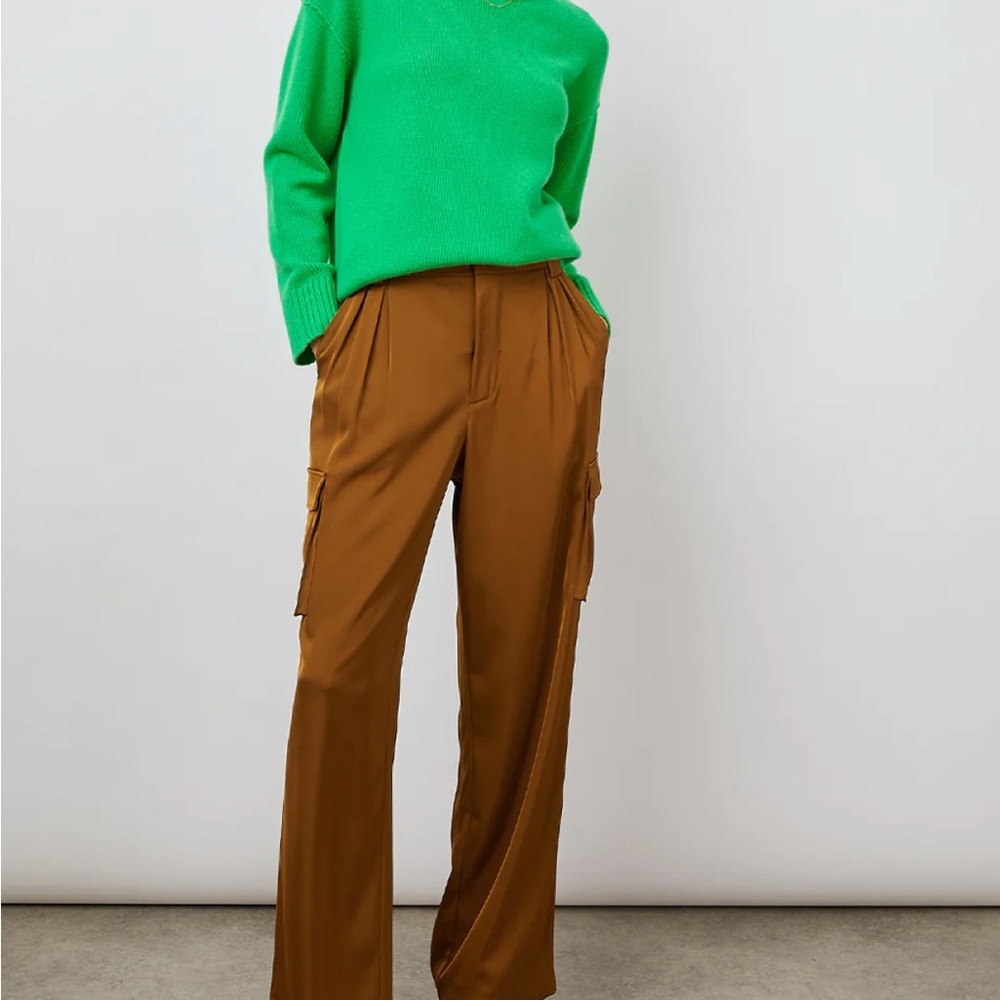 RAILS “Harlowe” Satin Cargo Pants in Sienna: Sz 6